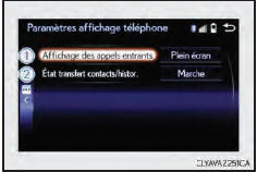 Paramètres d'affichage du téléphone