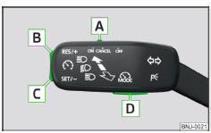 Éléments de commande du régulateur de vitesse