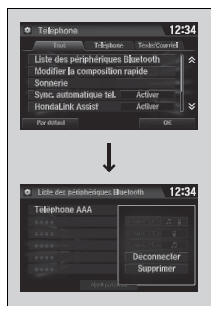 Pour supprimer un téléphone jumelé