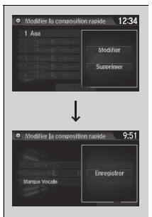 Pour ajouter une marque vocale à une composition abrégée mémorisée