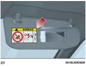 Airbag frontal côté passager (si présent) et sièges enfants