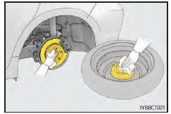 Installation du pneu de secours