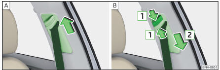 Réglage de la hauteur de la ceinture sur les sièges avant