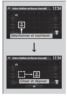 Pour déplacer des icônes sur l'écran d'accueil