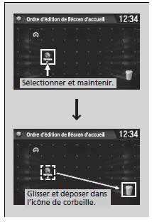 Pour retirer des icônes de l'écran d'accueil